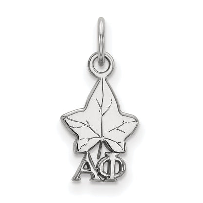 Sterling Silver Rhodium Plated Logoart Alpha Phi Sorority Symbol Extra Small Pendant