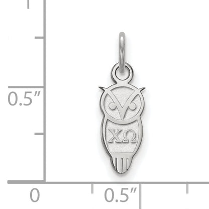 Sterling Silver Rhodium Plated Logoart Chi Omega Sorority Symbol Extra Small Pendant