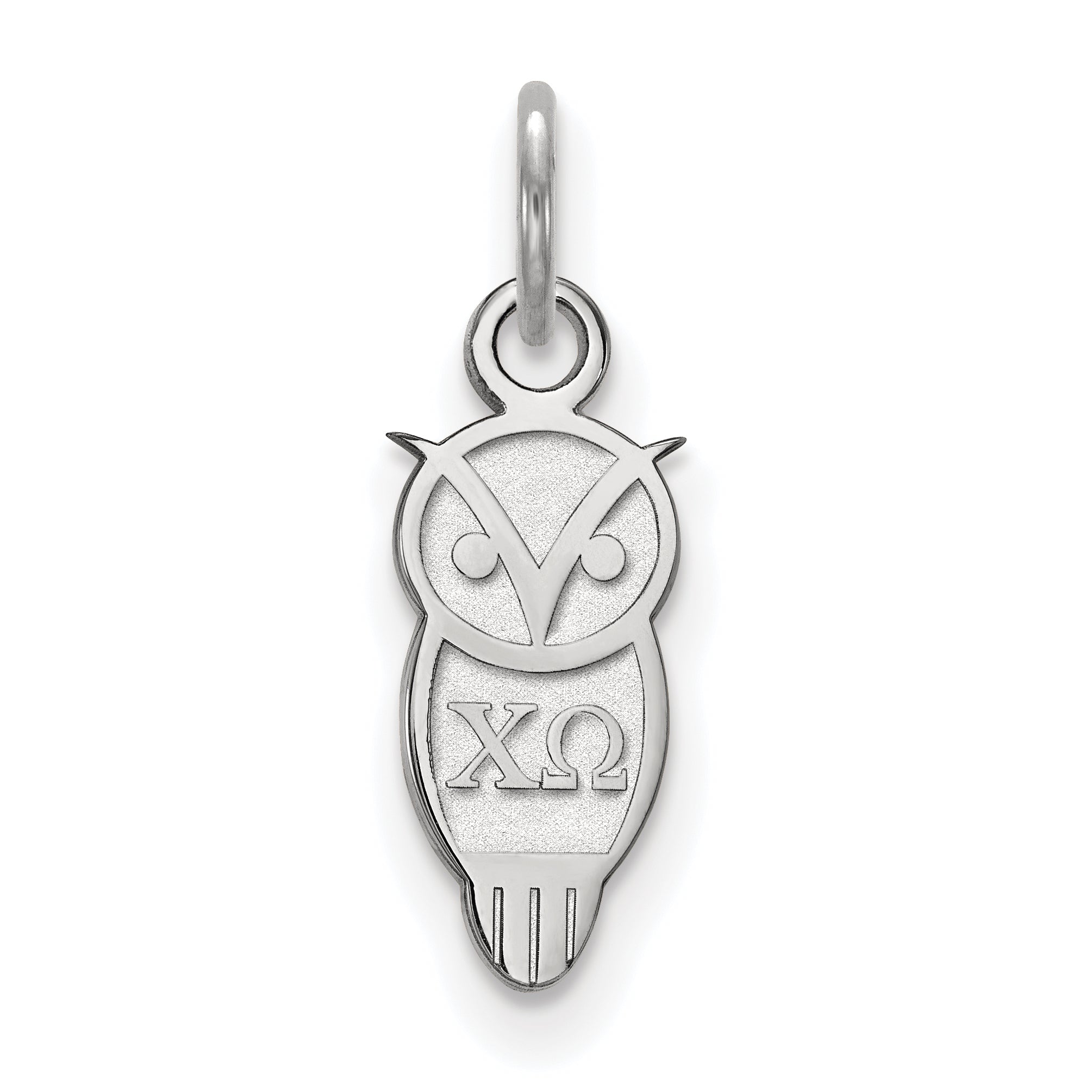 Sterling Silver Rhodium Plated Logoart Chi Omega Sorority Symbol Extra Small Pendant
