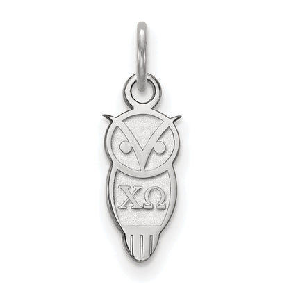 Sterling Silver Rhodium Plated Logoart Chi Omega Sorority Symbol Extra Small Pendant