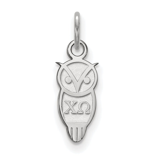 Sterling Silver Rhodium Plated Logoart Chi Omega Sorority Symbol Extra Small Pendant