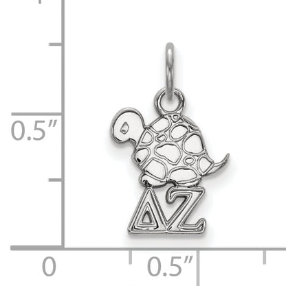 Sterling Silver Rhodium Plated Logoart Delta Zeta Sorority Symbol Extra Small Pendant