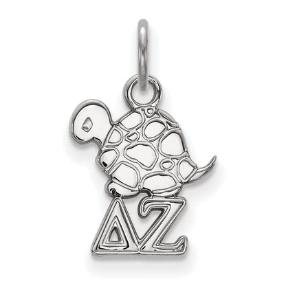 Sterling Silver Rhodium Plated Logoart Delta Zeta Sorority Symbol Extra Small Pendant