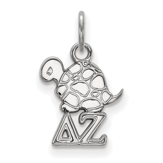 Sterling Silver Rhodium Plated Logoart Delta Zeta Sorority Symbol Extra Small Pendant