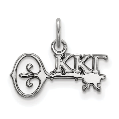 Sterling Silver Rhodium Plated Logoart Kappa Gamma Sorority Symbol Extra Small Pendant