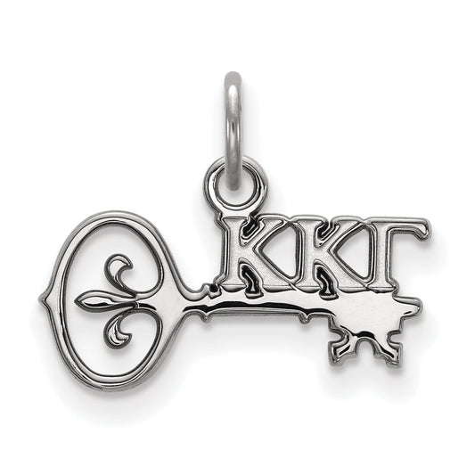 Sterling Silver Rhodium Plated Logoart Kappa Gamma Sorority Symbol Extra Small Pendant