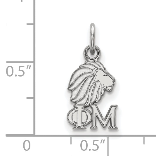 Sterling Silver Rhodium Plated Logoart Phi Mu Sorority Symbol Extra Small Pendant