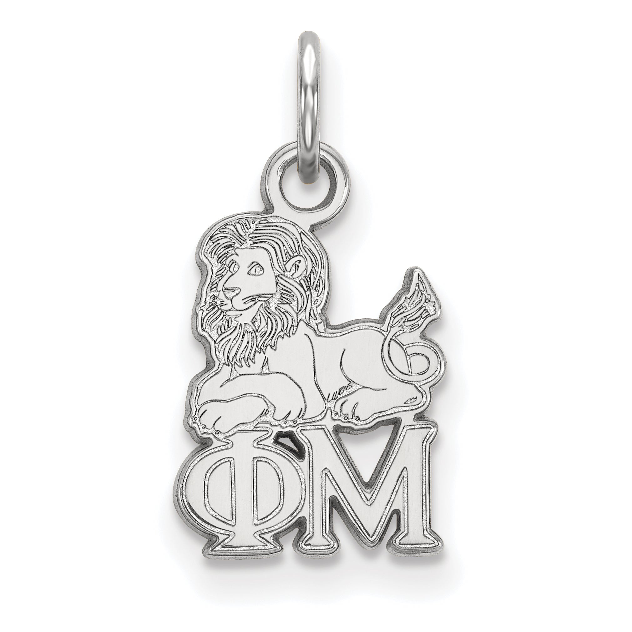 Sterling Silver Rhodium Plated Logoart Phi Mu Sorority Symbol Extra Small Pendant