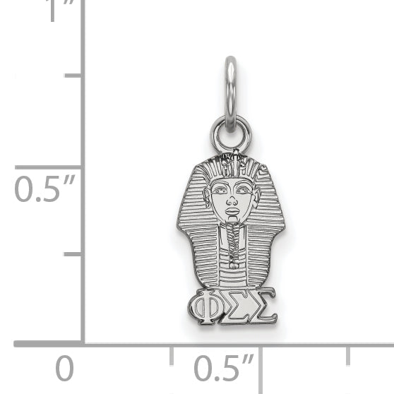 Sterling Silver Rhodium Plated Logoart Phi Sigma Sorority Symbol Extra Small Pendant