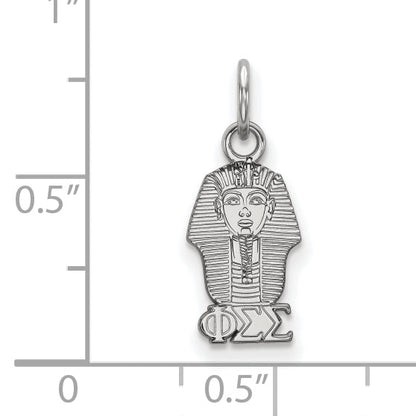 Sterling Silver Rhodium Plated Logoart Phi Sigma Sorority Symbol Extra Small Pendant