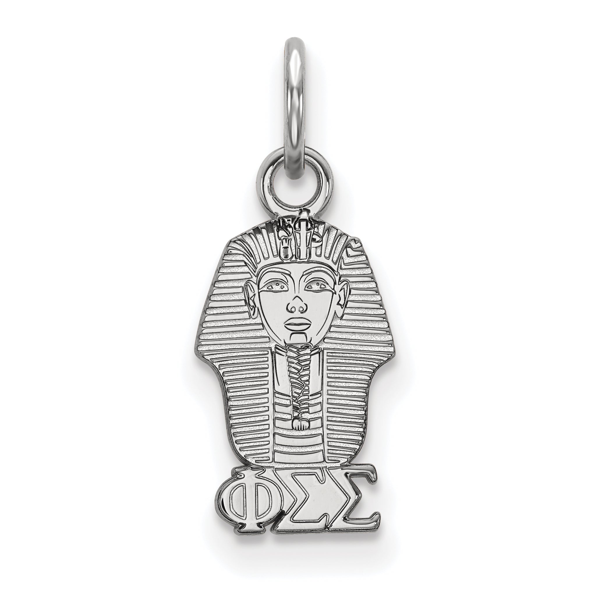 Sterling Silver Rhodium Plated Logoart Phi Sigma Sorority Symbol Extra Small Pendant