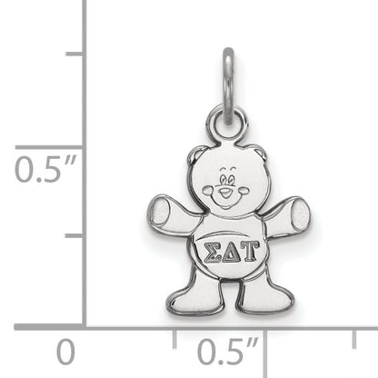 Sterling Silver Rhodium Plated Logoart Sigma Delta Tau Sorority Symbol Extra Small Pendant