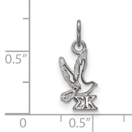 Sterling Silver Rhodium Plated Logoart Sigma Kappa Sorority Symbol Extra Small Pendant