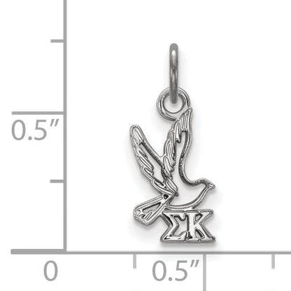 Sterling Silver Rhodium Plated Logoart Sigma Kappa Sorority Symbol Extra Small Pendant