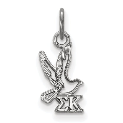 Sterling Silver Rhodium Plated Logoart Sigma Kappa Sorority Symbol Extra Small Pendant