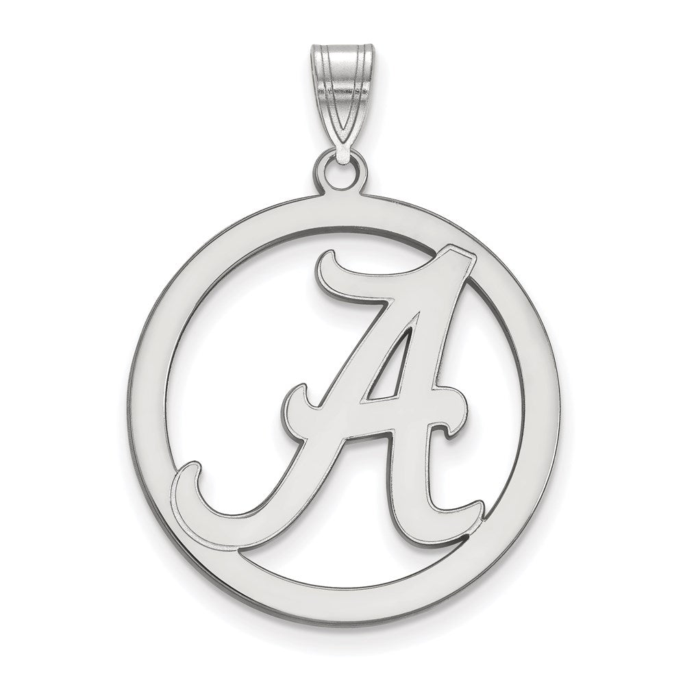 Sterling Silver Rhodium Plated Logoart University Of Alabama Extra Large Letter A Circle Pendant