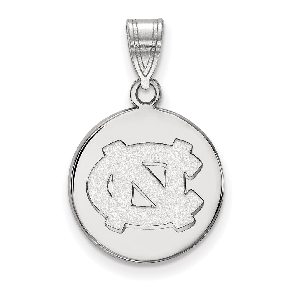10K White Gold Logoart University Of North Carolina N C Medium Disc Pendant