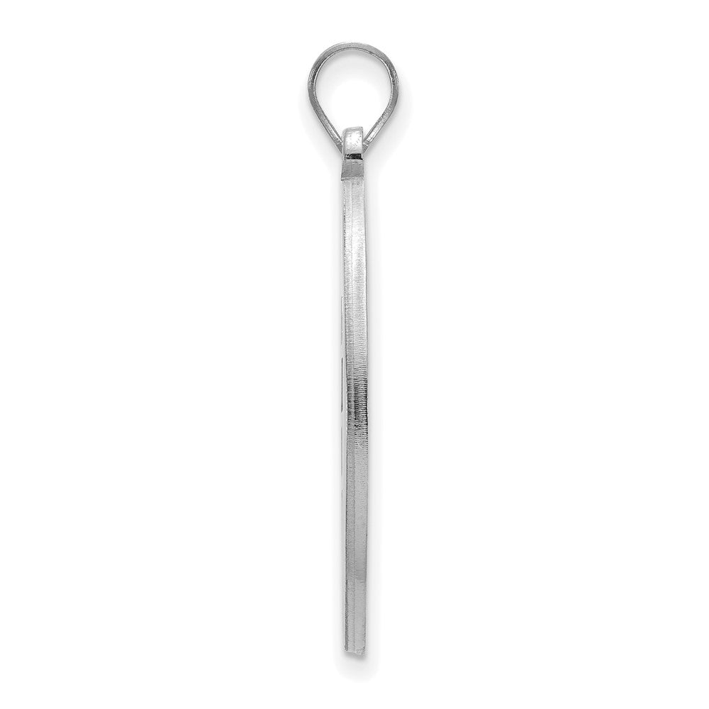 Sterling Silver Rhodium Plated Logoart West Virginia University W V Extra Large Circle Pendant