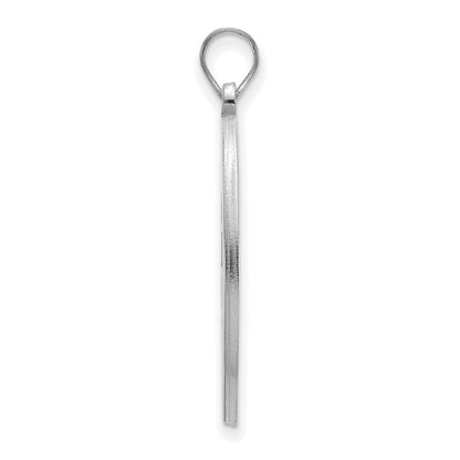 Sterling Silver Rhodium Plated Logoart West Virginia University W V Extra Large Circle Pendant