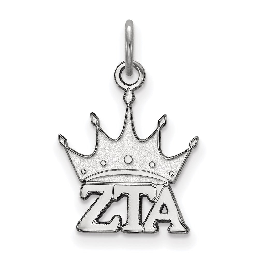 Sterling Silver Rhodium Plated Logoart Zeta Tau Alpha Sorority Symbol Extra Small Pendant