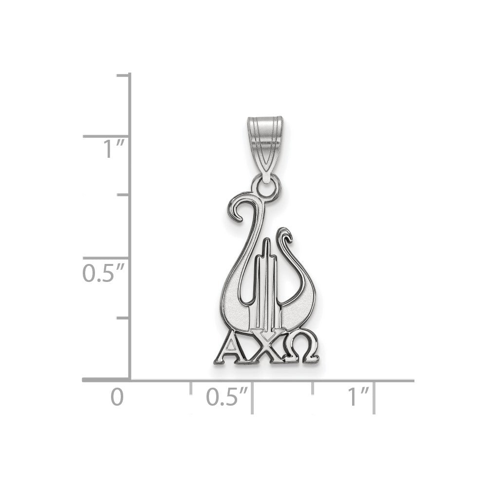 Sterling Silver Rhodium Plated Logoart Alpha Chi Omega Sorority Symbol Medium Pendant