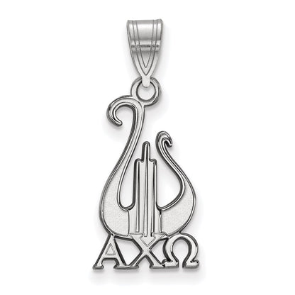 Sterling Silver Rhodium Plated Logoart Alpha Chi Omega Sorority Symbol Medium Pendant