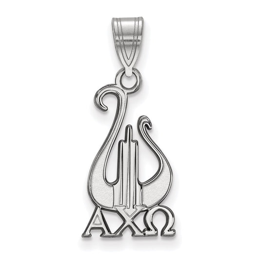 Sterling Silver Rhodium Plated Logoart Alpha Chi Omega Sorority Symbol Medium Pendant
