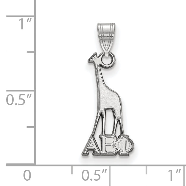Sterling Silver Rhodium Plated Logoart Alpha Epsilon Phi Sorority Symbol Small Pendant