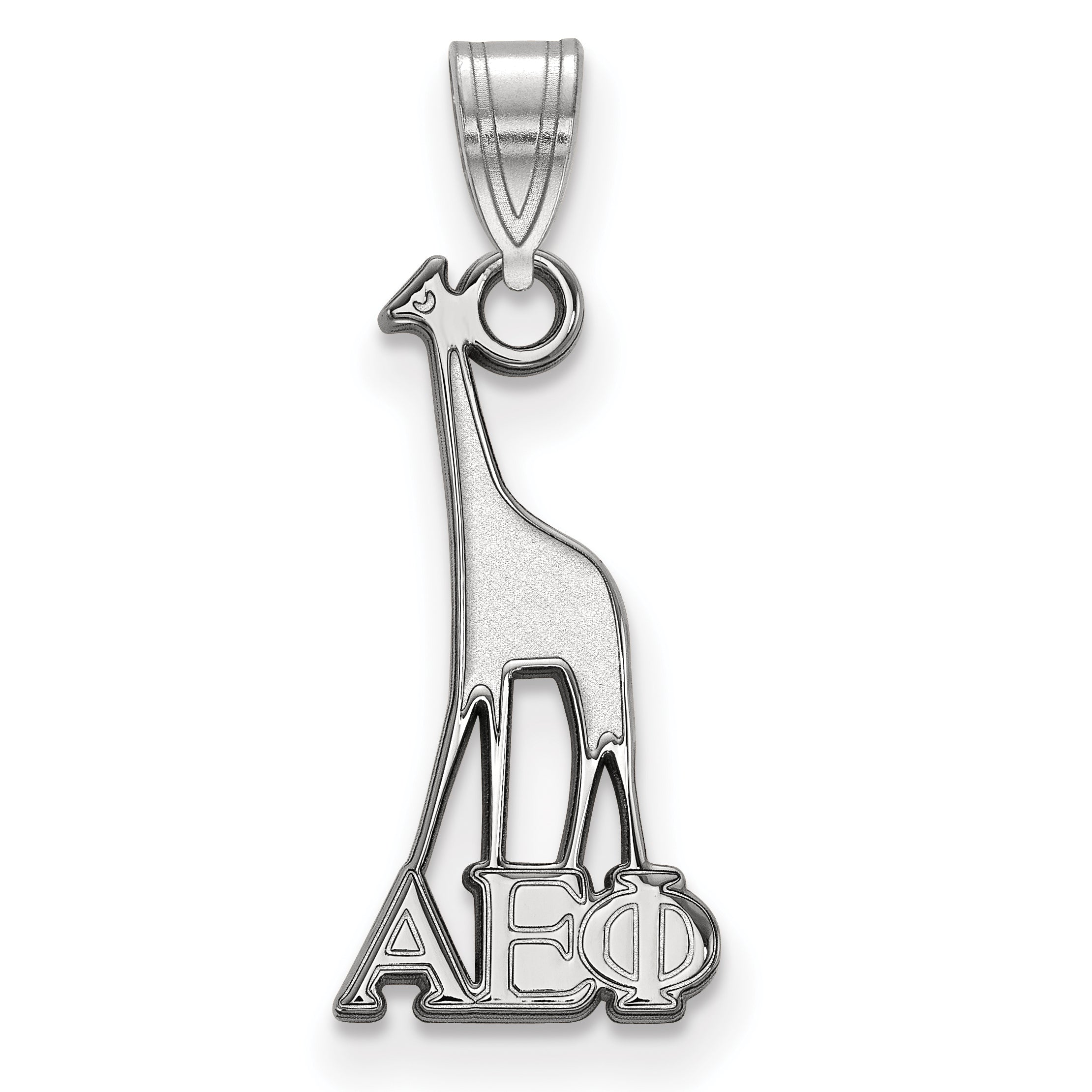 Sterling Silver Rhodium Plated Logoart Alpha Epsilon Phi Sorority Symbol Small Pendant