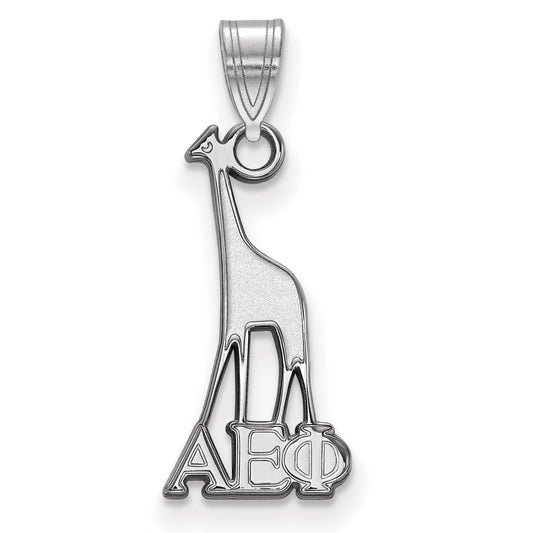 Sterling Silver Rhodium Plated Logoart Alpha Epsilon Phi Sorority Symbol Small Pendant