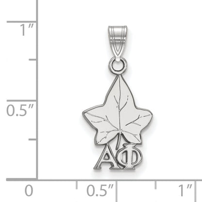 Sterling Silver Rhodium Plated Logoart Alpha Phi Sorority Symbol Small Pendant
