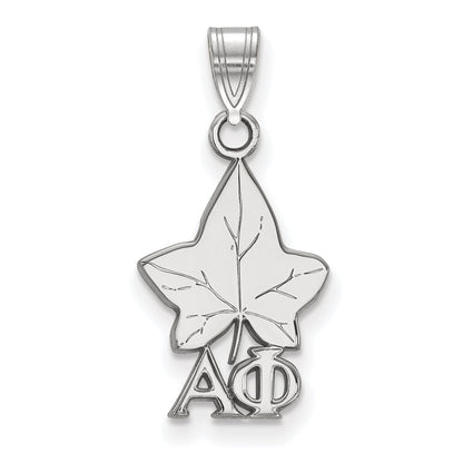 Sterling Silver Rhodium Plated Logoart Alpha Phi Sorority Symbol Small Pendant