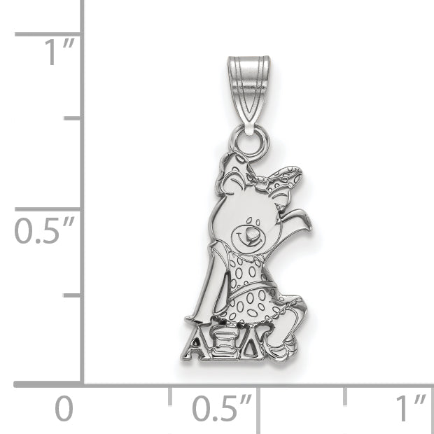 Sterling Silver Rhodium Plated Logoart Alpha Xi Delta Sorority Symbol Small Pendant