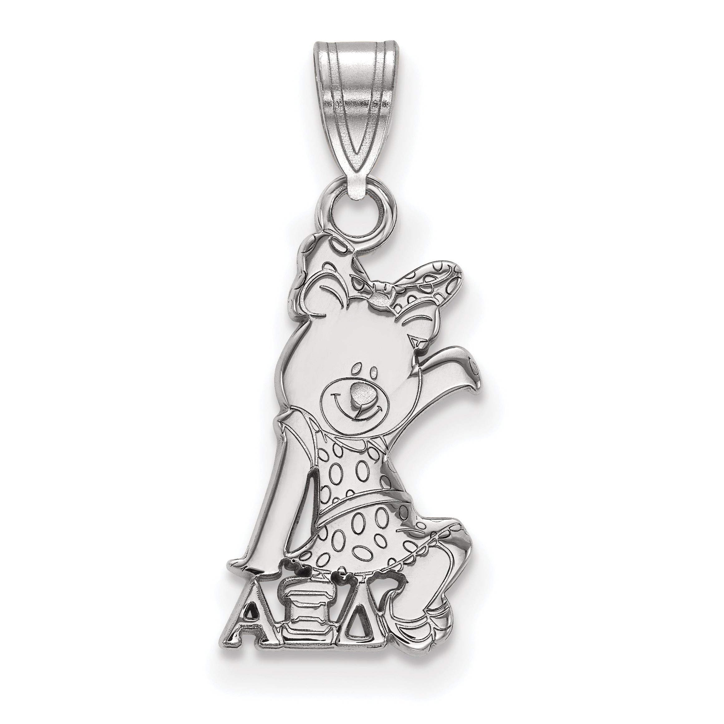 Sterling Silver Rhodium Plated Logoart Alpha Xi Delta Sorority Symbol Small Pendant
