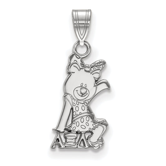 Sterling Silver Rhodium Plated Logoart Alpha Xi Delta Sorority Symbol Small Pendant
