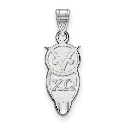 Sterling Silver Rhodium Plated Logoart Chi Omega Sorority Symbol Small Pendant