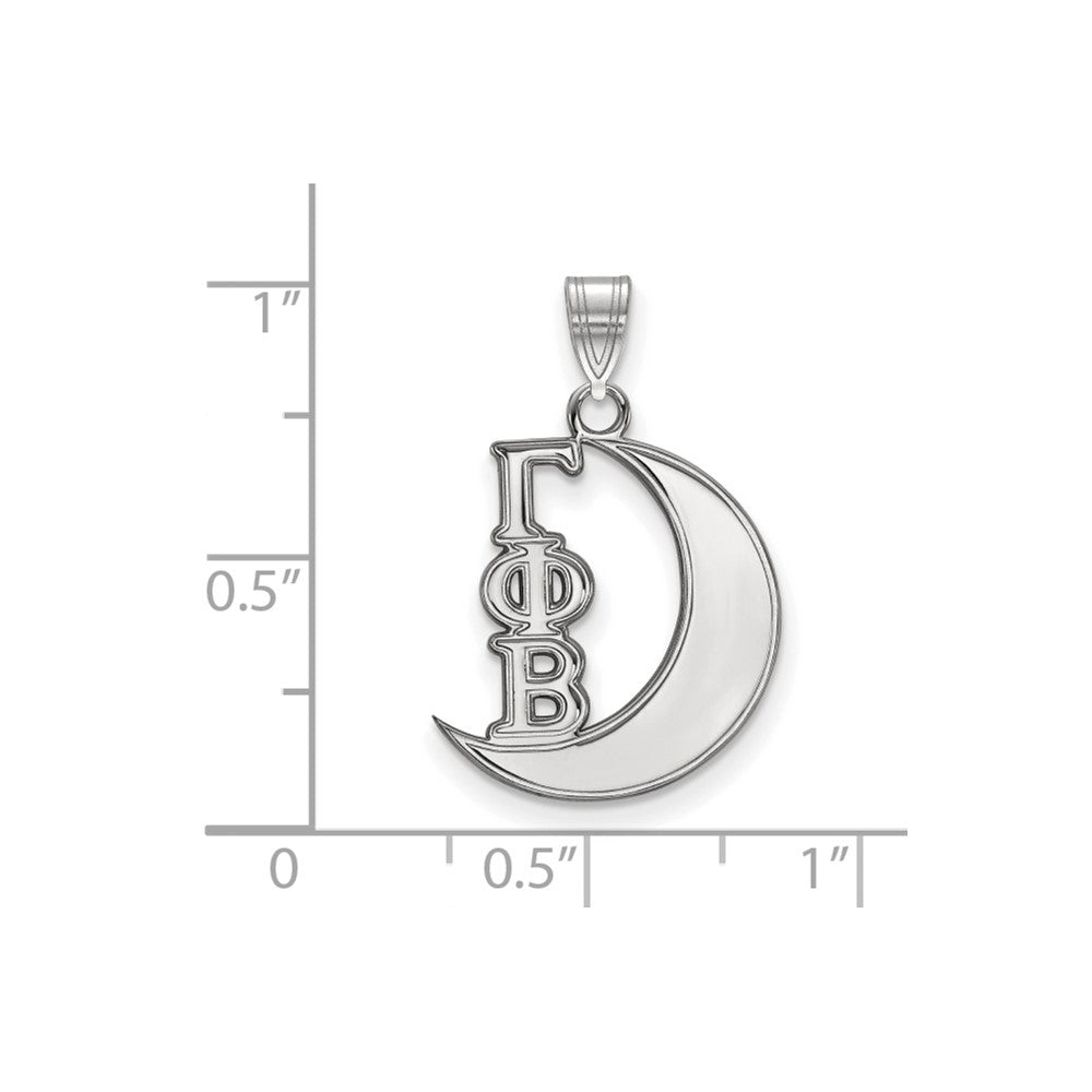 Sterling Silver Rhodium Plated Logoart Gamma Phi Beta Sorority Symbol Small Pendant