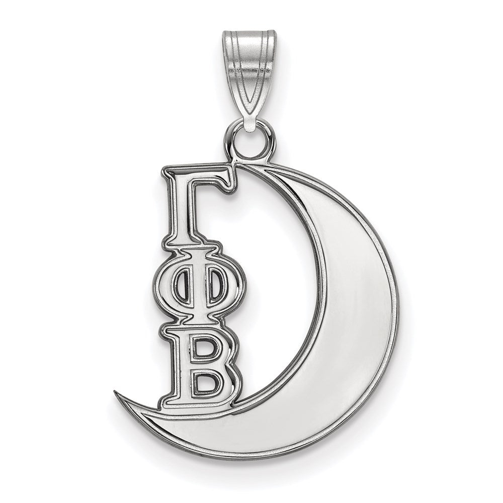 Sterling Silver Rhodium Plated Logoart Gamma Phi Beta Sorority Symbol Small Pendant