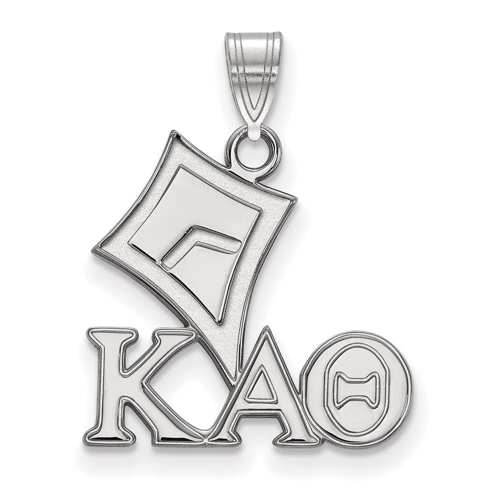 Sterling Silver Rhodium Plated Logoart Kappa Alpha Theta Sorority Symbol Small Pendant