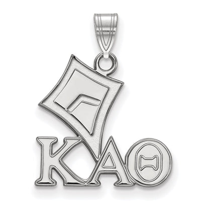 Sterling Silver Rhodium Plated Logoart Kappa Alpha Theta Sorority Symbol Small Pendant