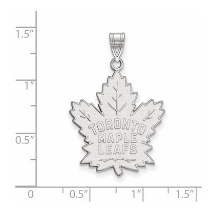 Sterling Silver Rhodium Plated Nhl Logoart Toronto Maple Leafs Extra Large Pendant