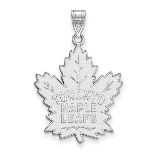 Sterling Silver Rhodium Plated Nhl Logoart Toronto Maple Leafs Extra Large Pendant