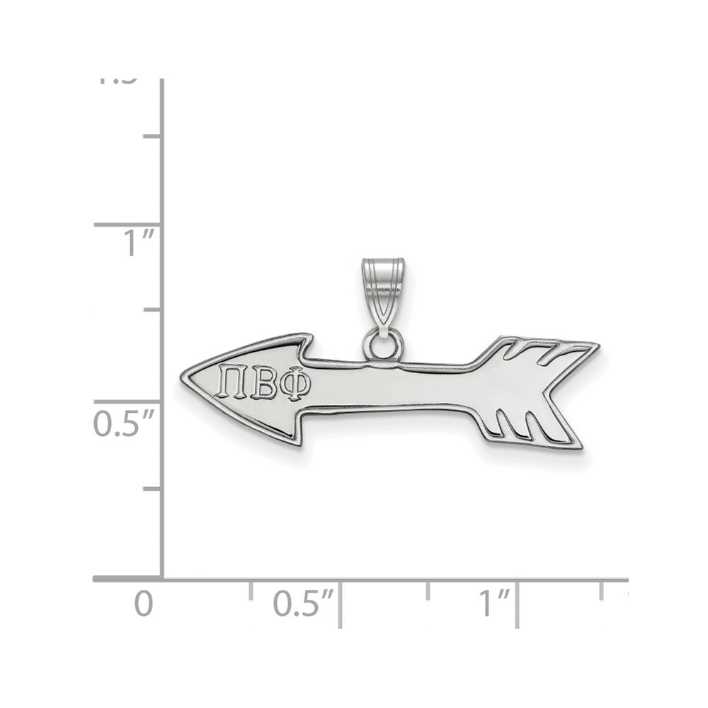 Sterling Silver Rhodium Plated Logoart Pi Beta Phi Sorority Symbol Small Pendant