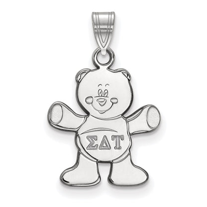 Sterling Silver Rhodium Plated Logoart Sigma Delta Tau Sorority Symbol Small Pendant