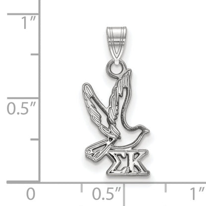 Sterling Silver Rhodium Plated Logoart Sigma Kappa Sorority Symbol Small Pendant