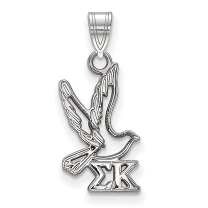 Sterling Silver Rhodium Plated Logoart Sigma Kappa Sorority Symbol Small Pendant