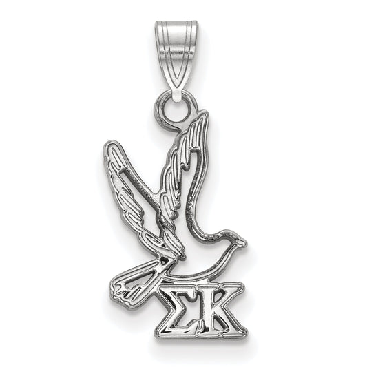 Sterling Silver Rhodium Plated Logoart Sigma Kappa Sorority Symbol Small Pendant