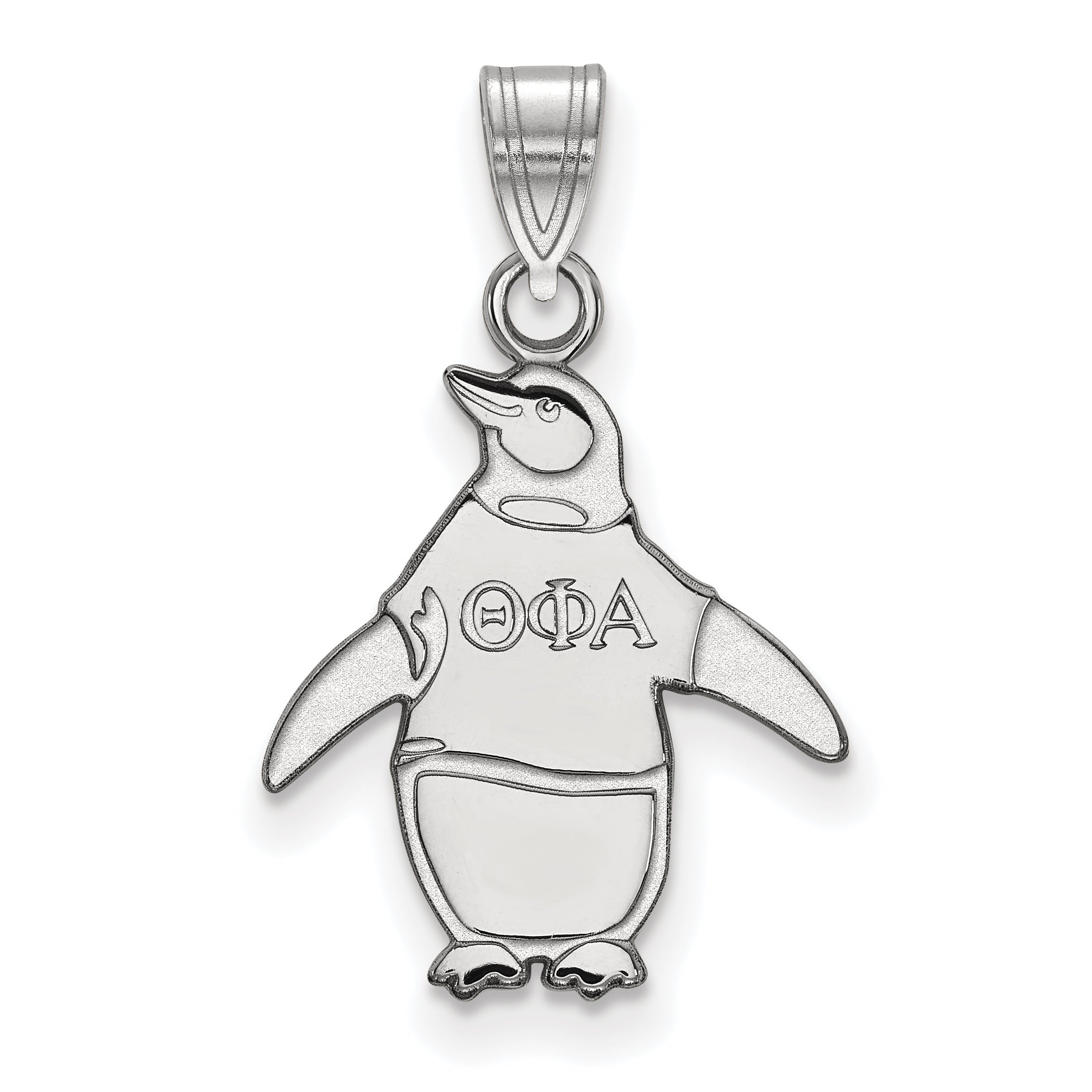 Sterling Silver Rhodium Plated Logoart Theta Phi Alpha Sorority Symbol Small Pendant