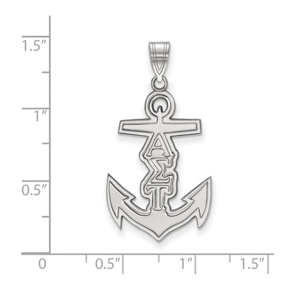 Sterling Silver Rhodium Plated Logoart Alpha Sigma Tau Sorority Symbol Medium Pendant