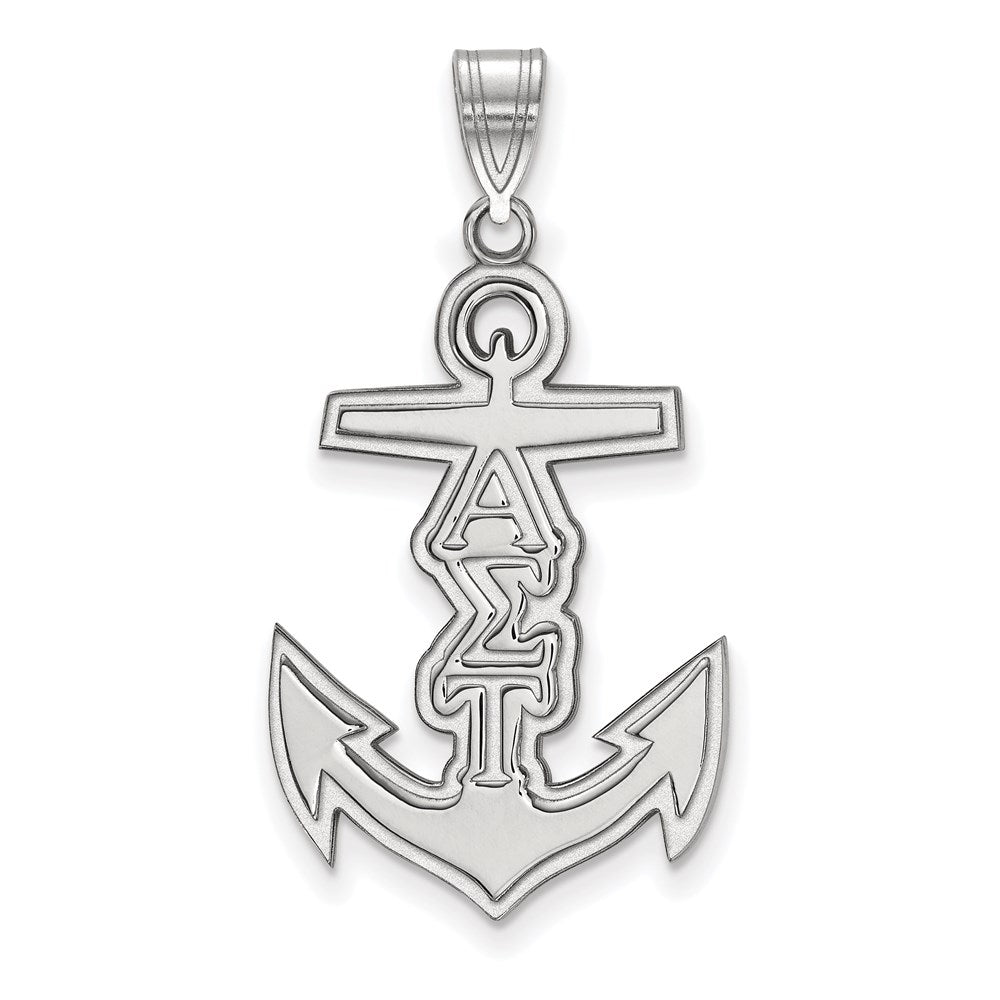 Sterling Silver Rhodium Plated Logoart Alpha Sigma Tau Sorority Symbol Medium Pendant